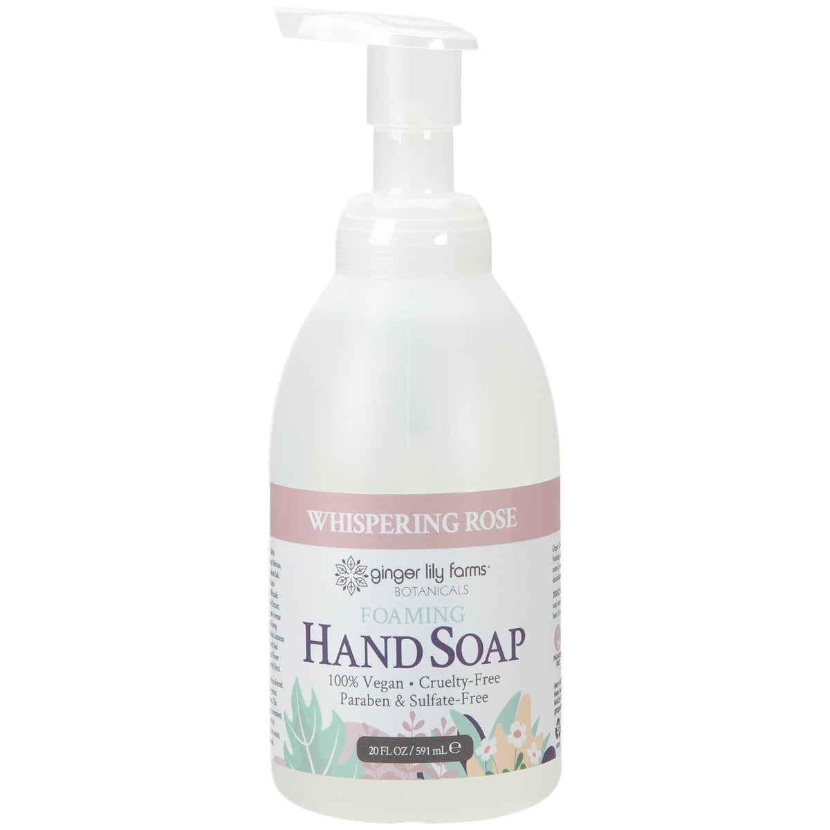 Ginger Lily Farms Foaming Hand Soap 20 fl oz back view