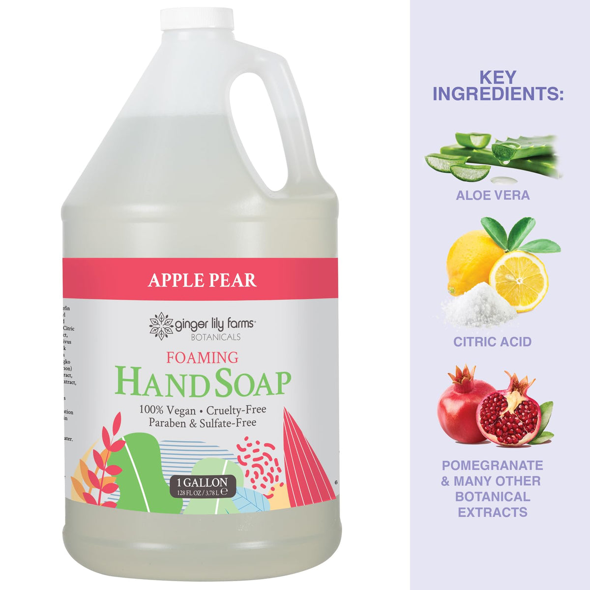Ginger Lily Farms foaming hand soap dispenser with foamy lather