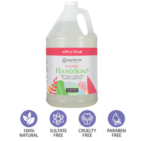 Ginger Lily Farms foaming hand soap in use at a kitchen sink