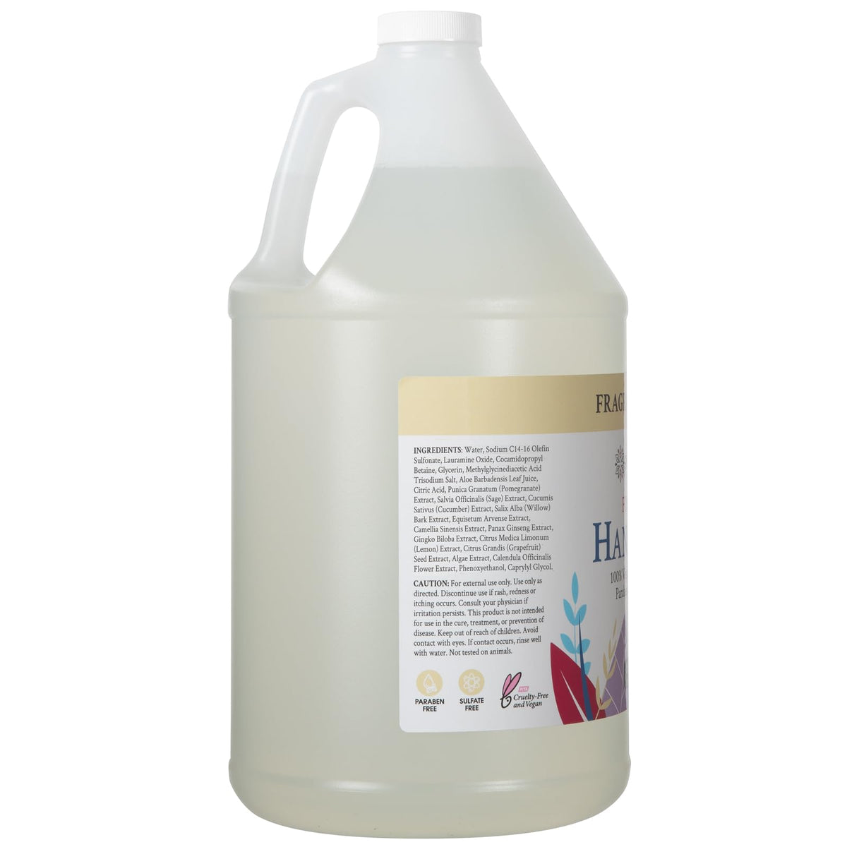Ginger Lily Farms foaming hand soap label close-up