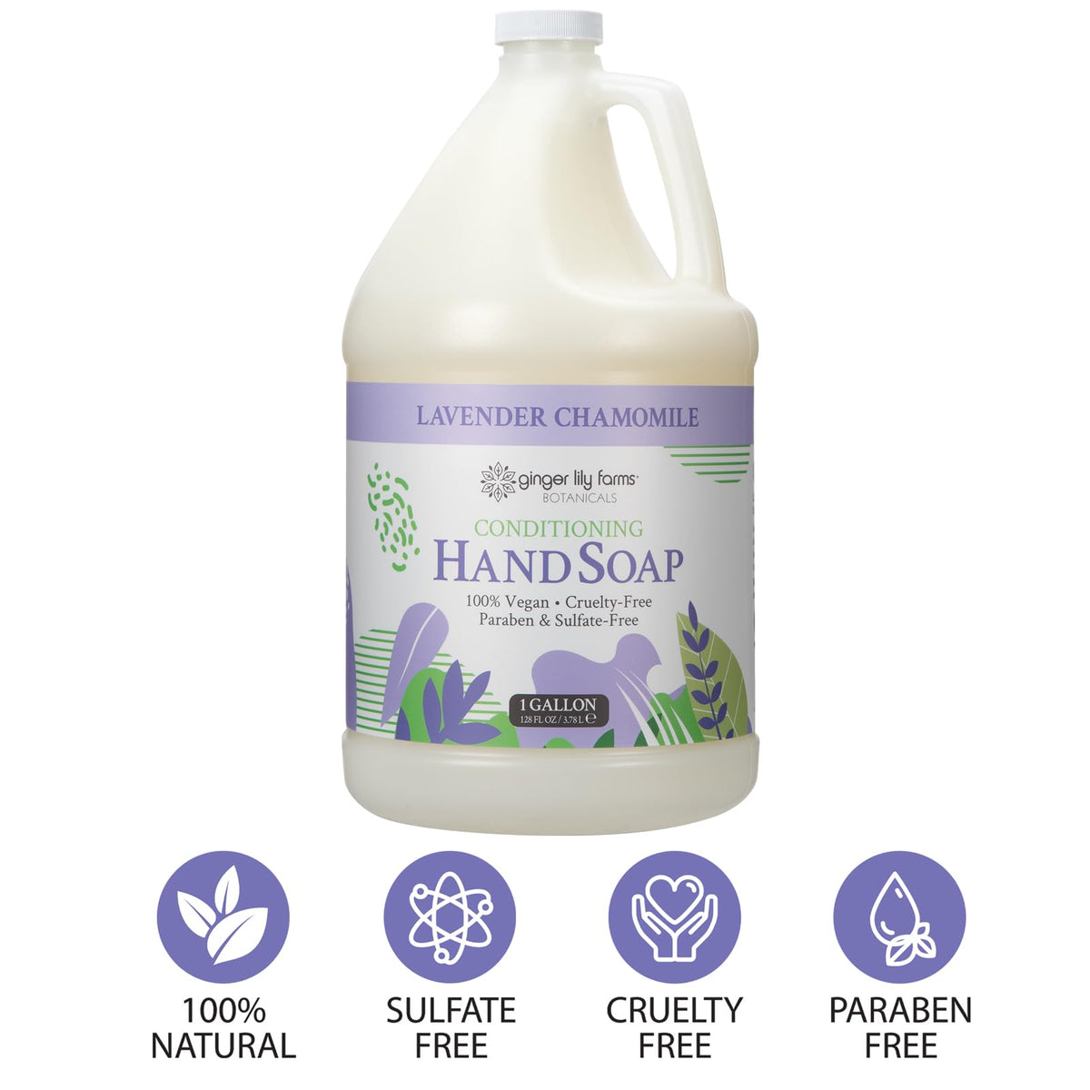 Ginger Lily Farms hand soap in a bathroom setting