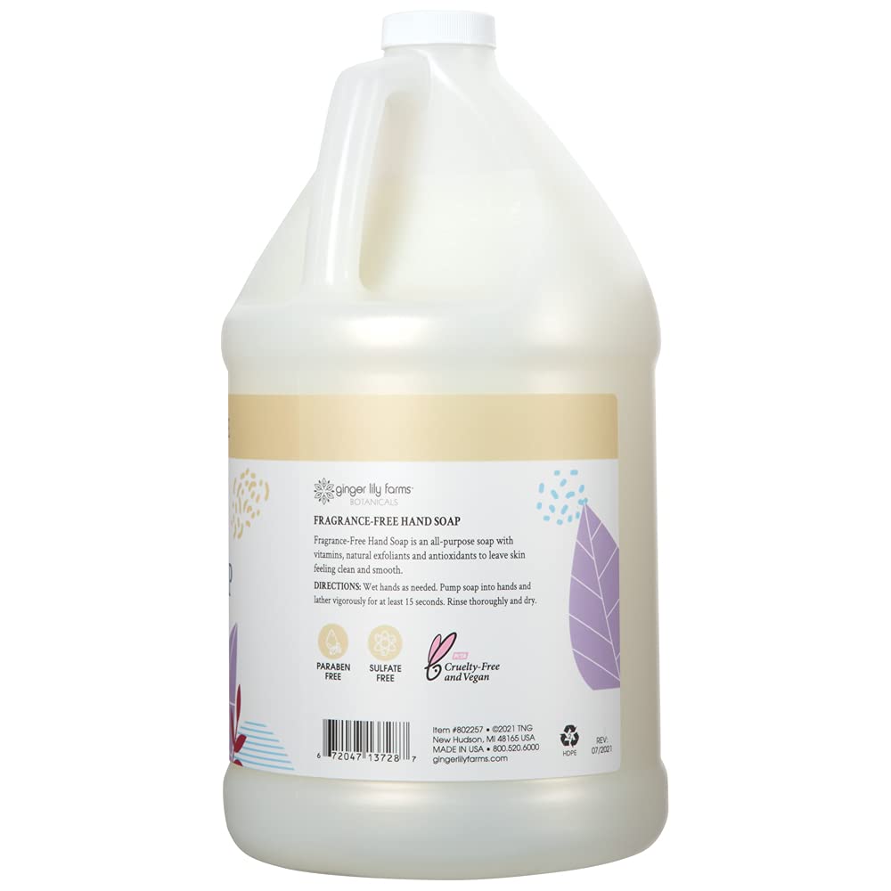 Ginger Lily Farms hand soap refill bottle side view