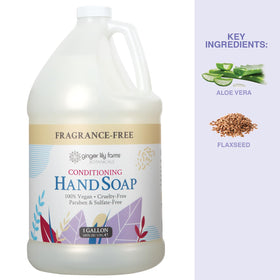 Ginger Lily Farms hand soap refill in a spa environment