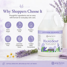 Ginger Lily Farms Lavender Chamomile Foaming Hand Soap details of ingredients