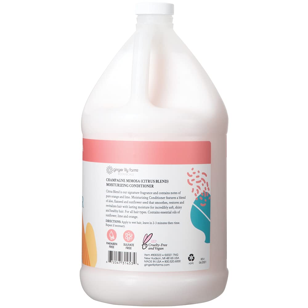 Ginger Lily Farms Moisturizing Conditioner back view with ingredients