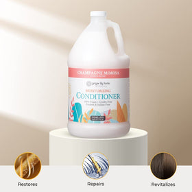 Ginger Lily Farms Moisturizing Conditioner poured into a dispenser