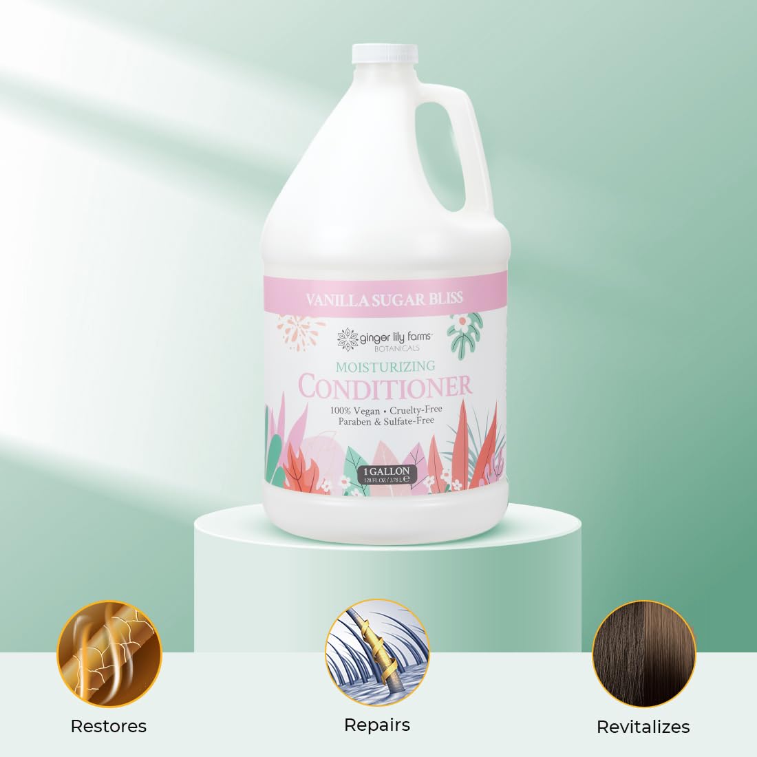 Ginger Lily Farms Moisturizing Conditioner with ingredients displayed