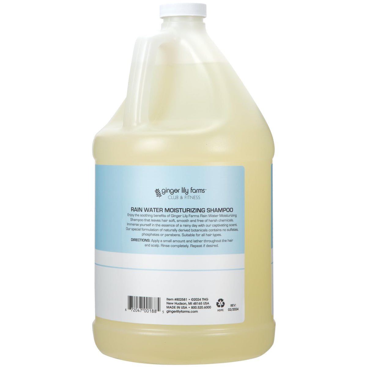 Ginger Lily Farms Moisturizing Shampoo close-up of label