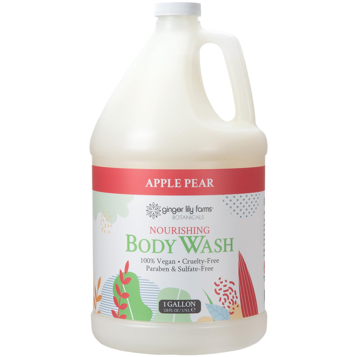 Ginger Lily Farms Nourishing Body Wash 1 Gallon Apple Pear scent back view
