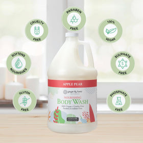 Ginger Lily Farms Nourishing Body Wash 1 Gallon Apple Pear scent lifestyle scene