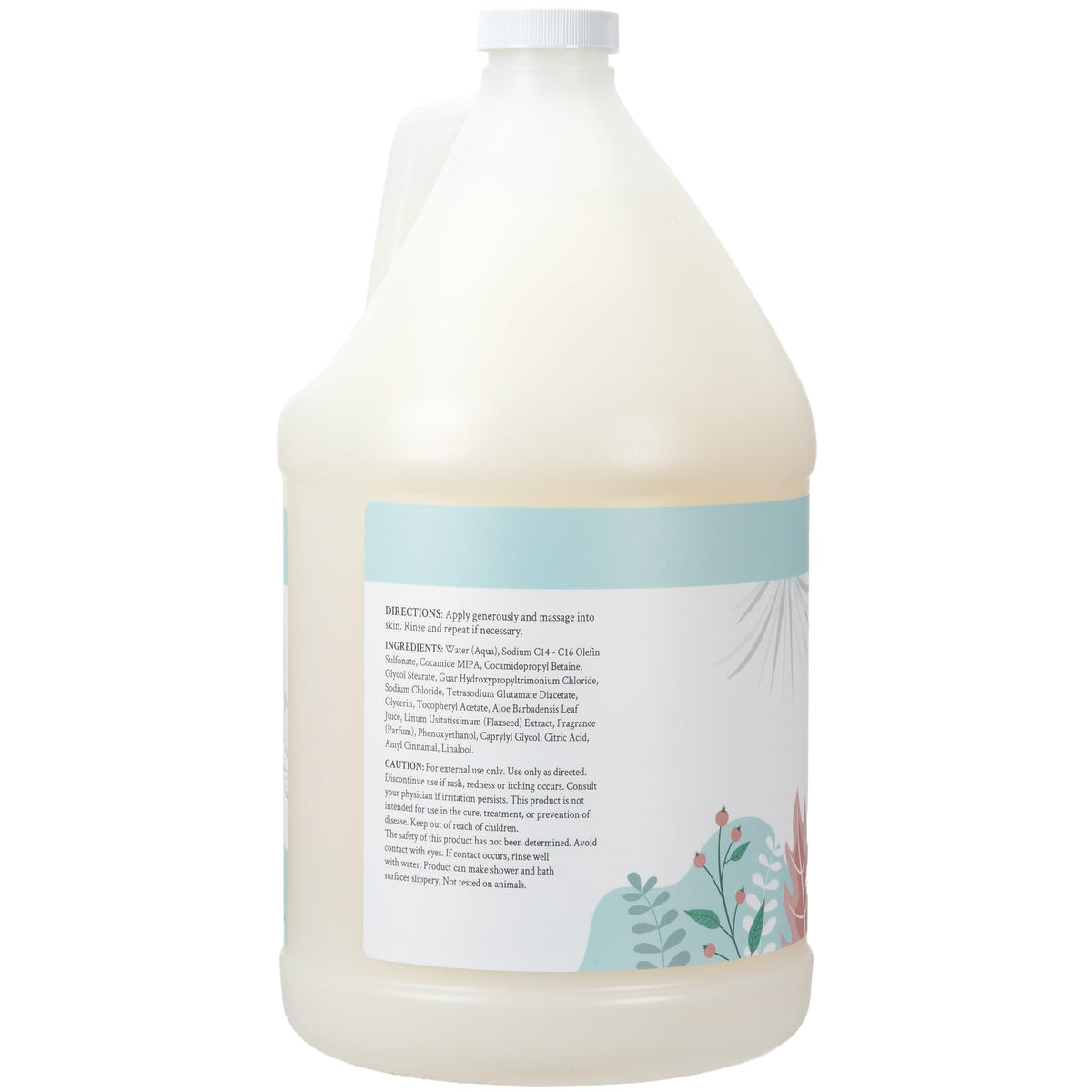Ginger Lily Farms Nourishing Body Wash 1 Gallon Cucumber Mint Bliss in a bathroom setting