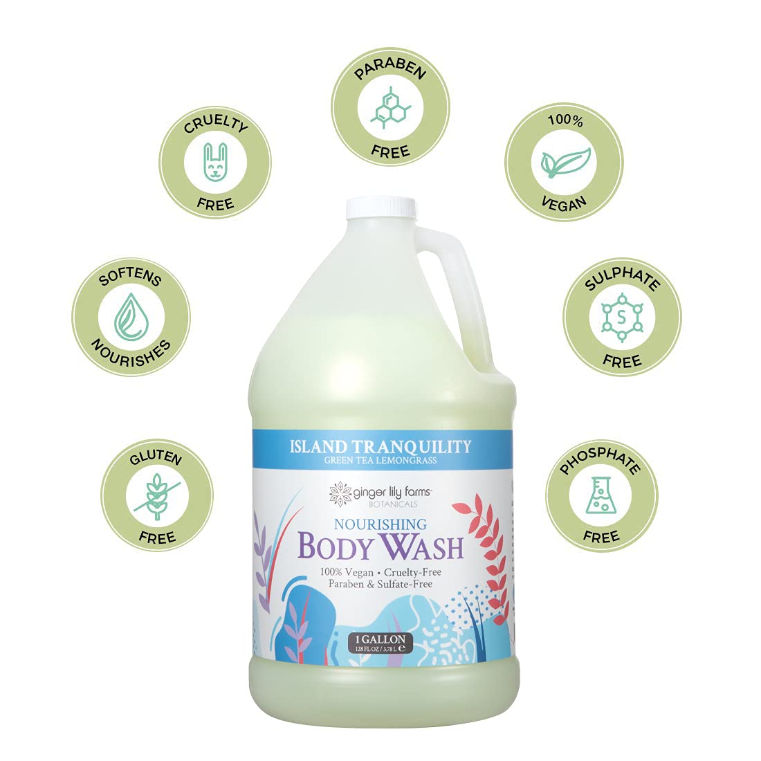 Ginger Lily Farms Nourishing Body Wash 1 Gallon with fresh ingredients
