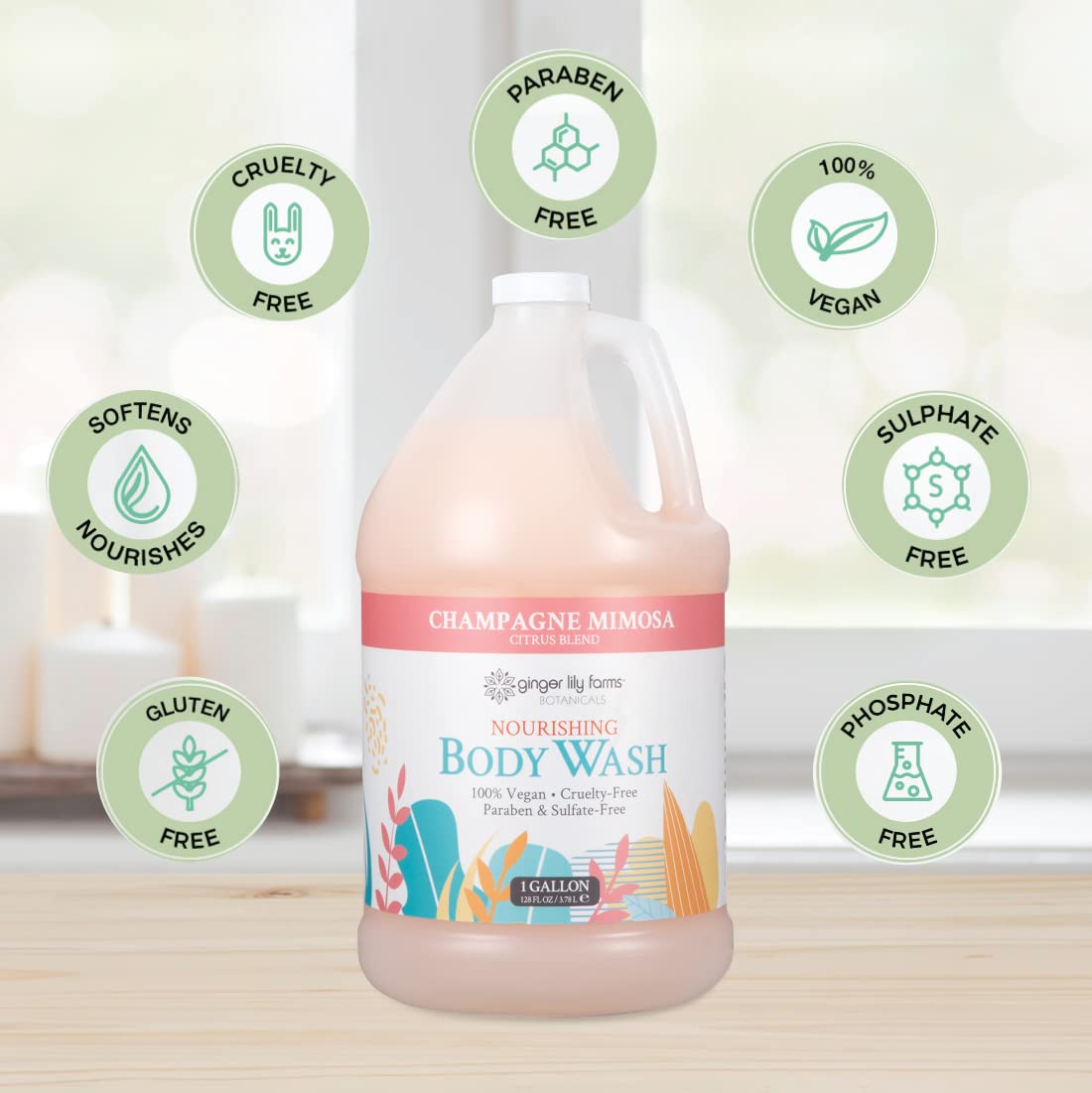 Ginger Lily Farms Nourishing Body Wash 4pk Citrus Blend with citrus fruits