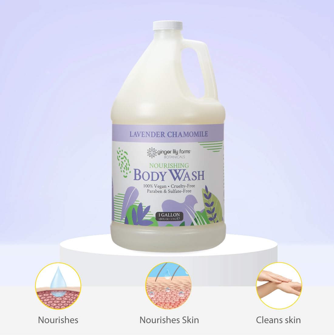 Ginger Lily Farms Nourishing Body Wash 4pk Lavender Chamomile ingredients list