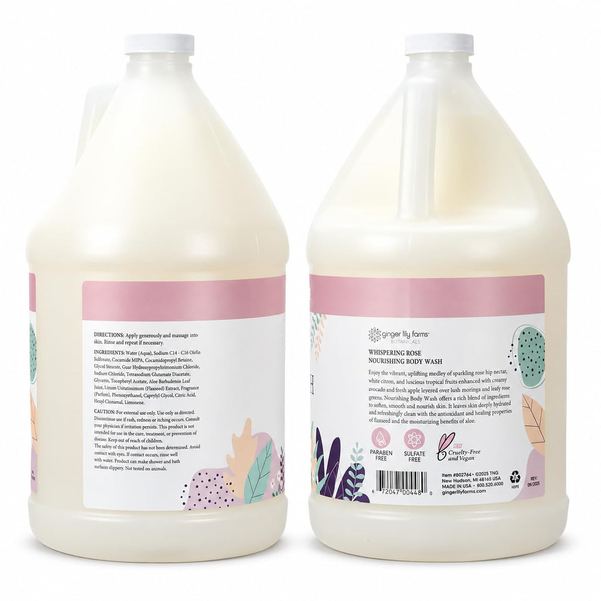 Ginger Lily Farms Nourishing Body Wash back view