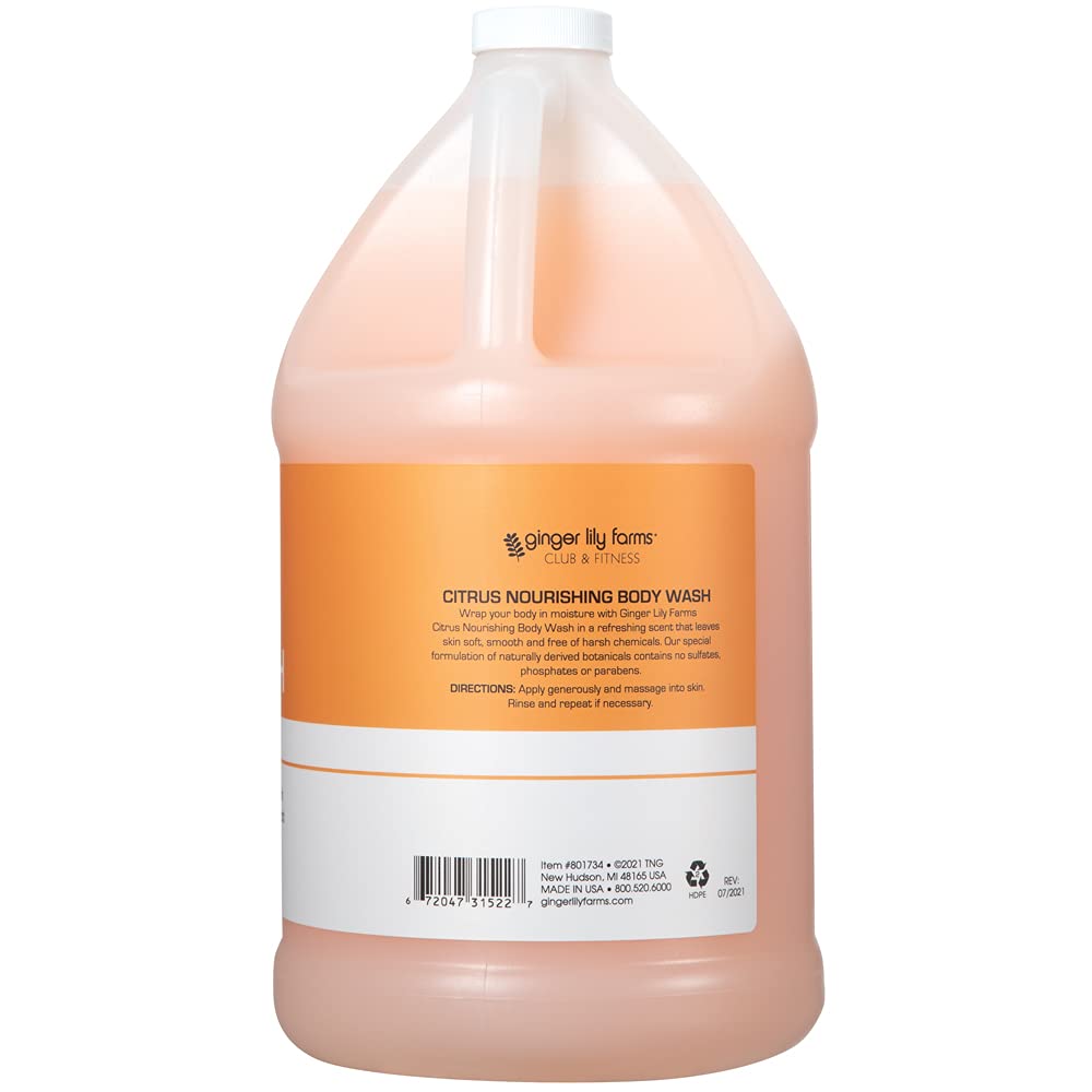 Ginger Lily Farms Nourishing Body Wash back view showcasing ingredients