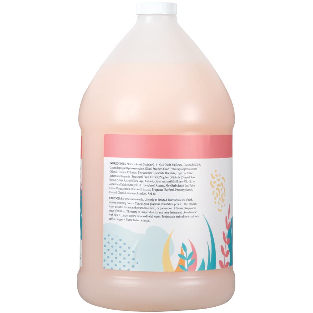 Ginger Lily Farms Nourishing Body Wash Citrus Blend 1 Gallon label close-up