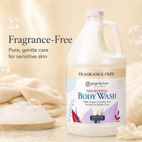 Ginger Lily Farms Nourishing Body Wash in a shower setting