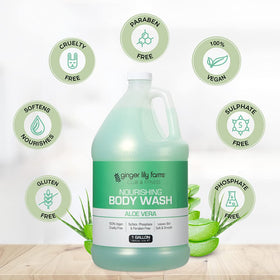 Ginger Lily Farms Nourishing Body Wash in shower setting