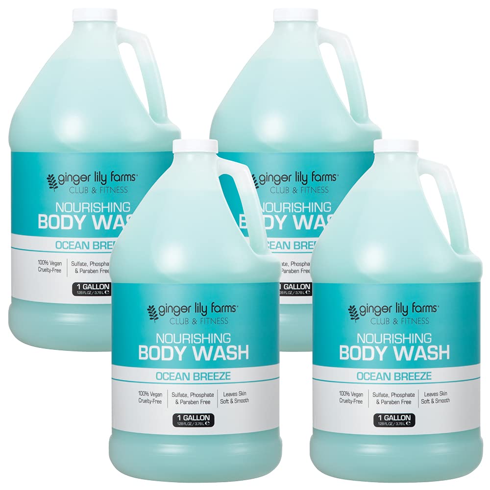 Ginger Lily Farms Nourishing Body Wash Ocean Breeze 4-pack front view