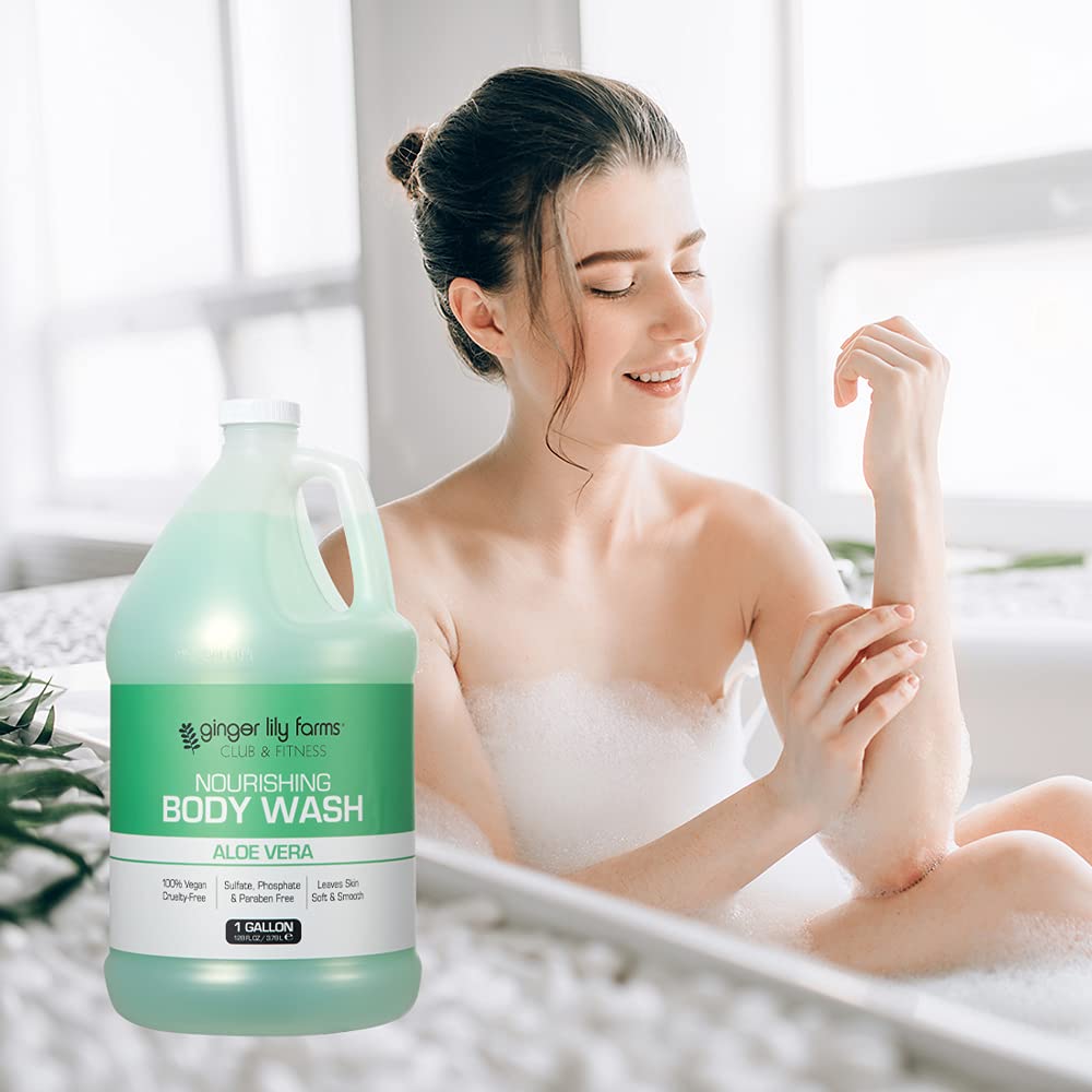 Ginger Lily Farms Nourishing Body Wash packaging side view