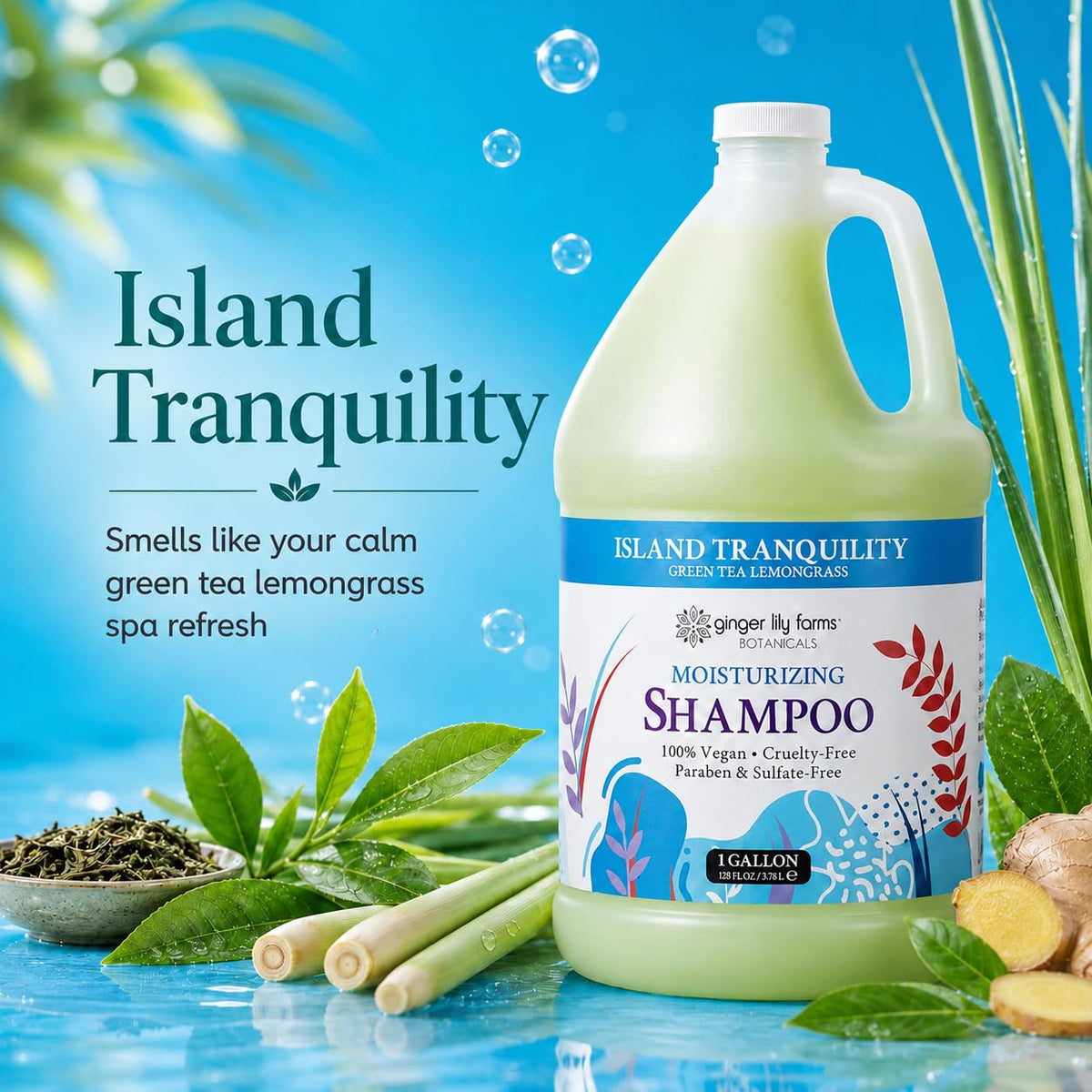 Ginger Lily Farms Shampoo 4 pack side view