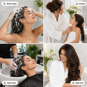 Ginger Lily Farms shampoo with a relaxing spa background