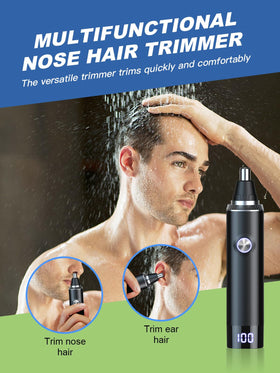 Ginity Ear & Nose Hair Trimmer showing waterproof feature