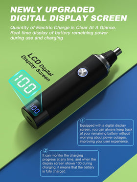 Ginity Ear & Nose Hair Trimmer side view showing interchangeable heads