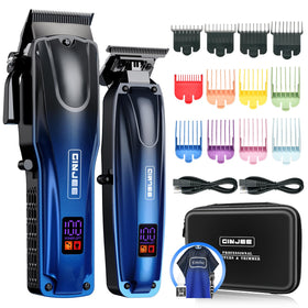 GinJee Cordless Hair Clippers and Trimmer Set front view