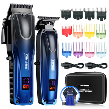 GinJee Cordless Hair Clippers and Trimmer Set front view
