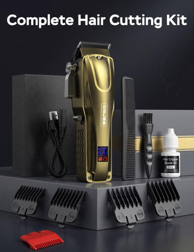 GinJee Hair Clippers complete kit with cleaning brush and user manual