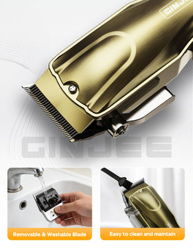 GinJee Hair Clippers displaying real-time LED digital display