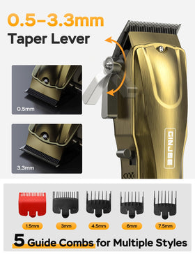 GinJee Hair Clippers with USB-C charging cable and accessories