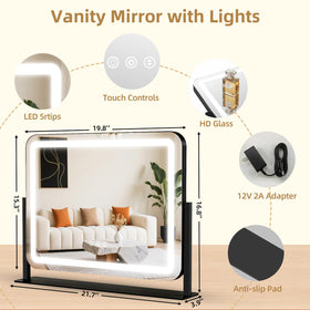 GioeDa Vanity Mirror displaying adjustable brightness settings