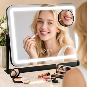 GioeDa Vanity Mirror side view highlighting 360° rotation