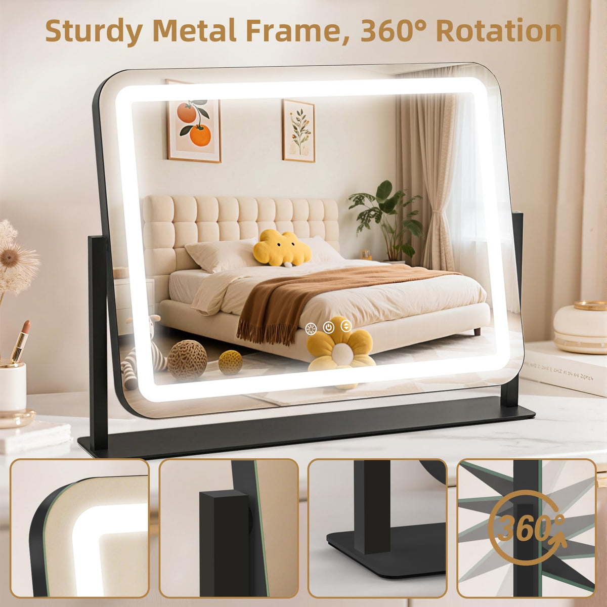 GioeDa Vanity Mirror with packaging displayed