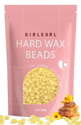 GIRLEARLE Hard Wax Beads 1lb honey wax beans front view