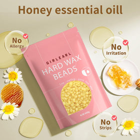 GIRLEARLE Hard Wax Beads 1lb packaging with honey infusion