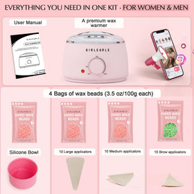 GIRLEARLE waxing kit in use for hair removal