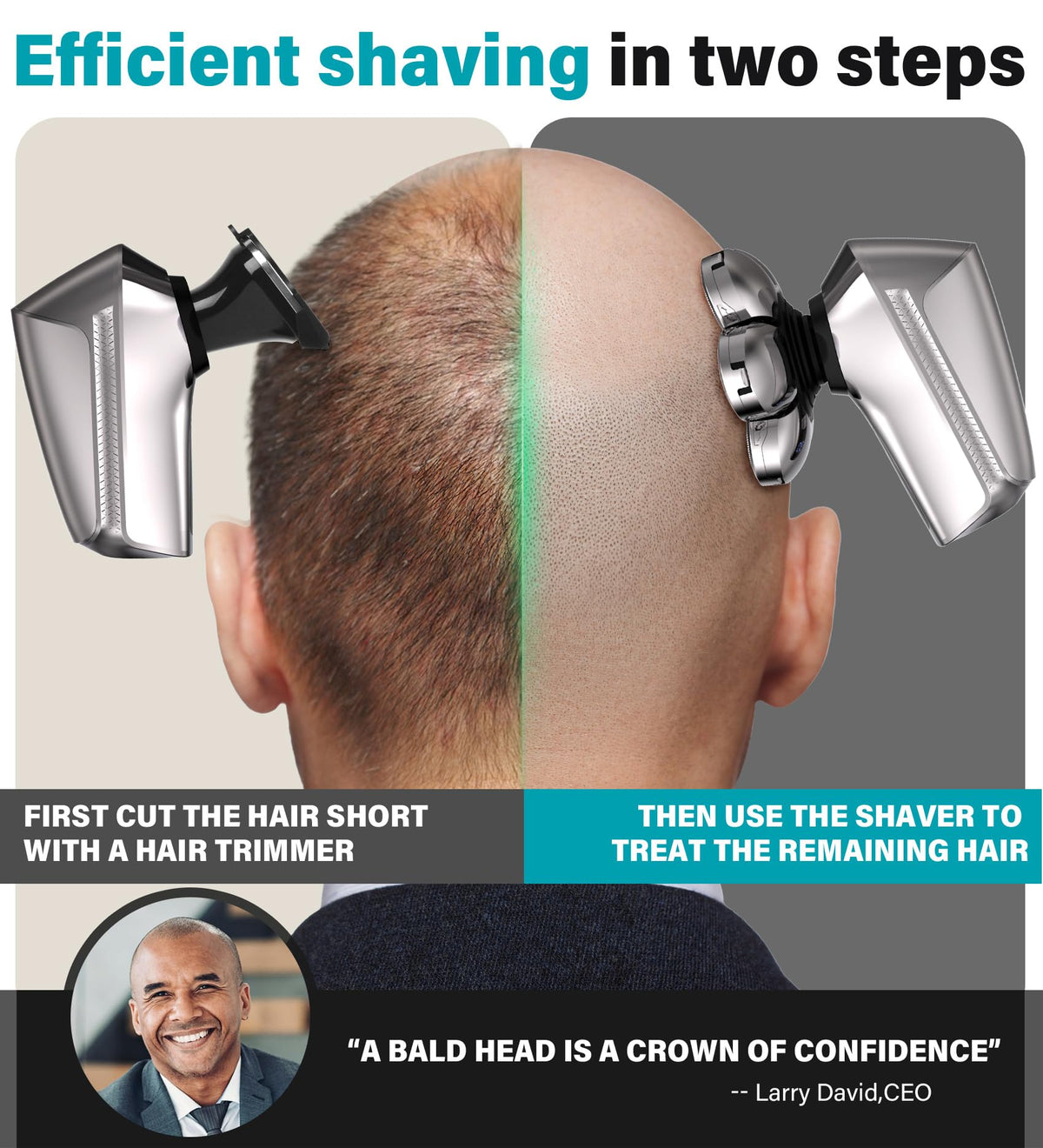 Gisaae head shaver showing 7 shaving heads