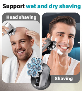 Gisaae head shaver with hair trimmer and guide combs