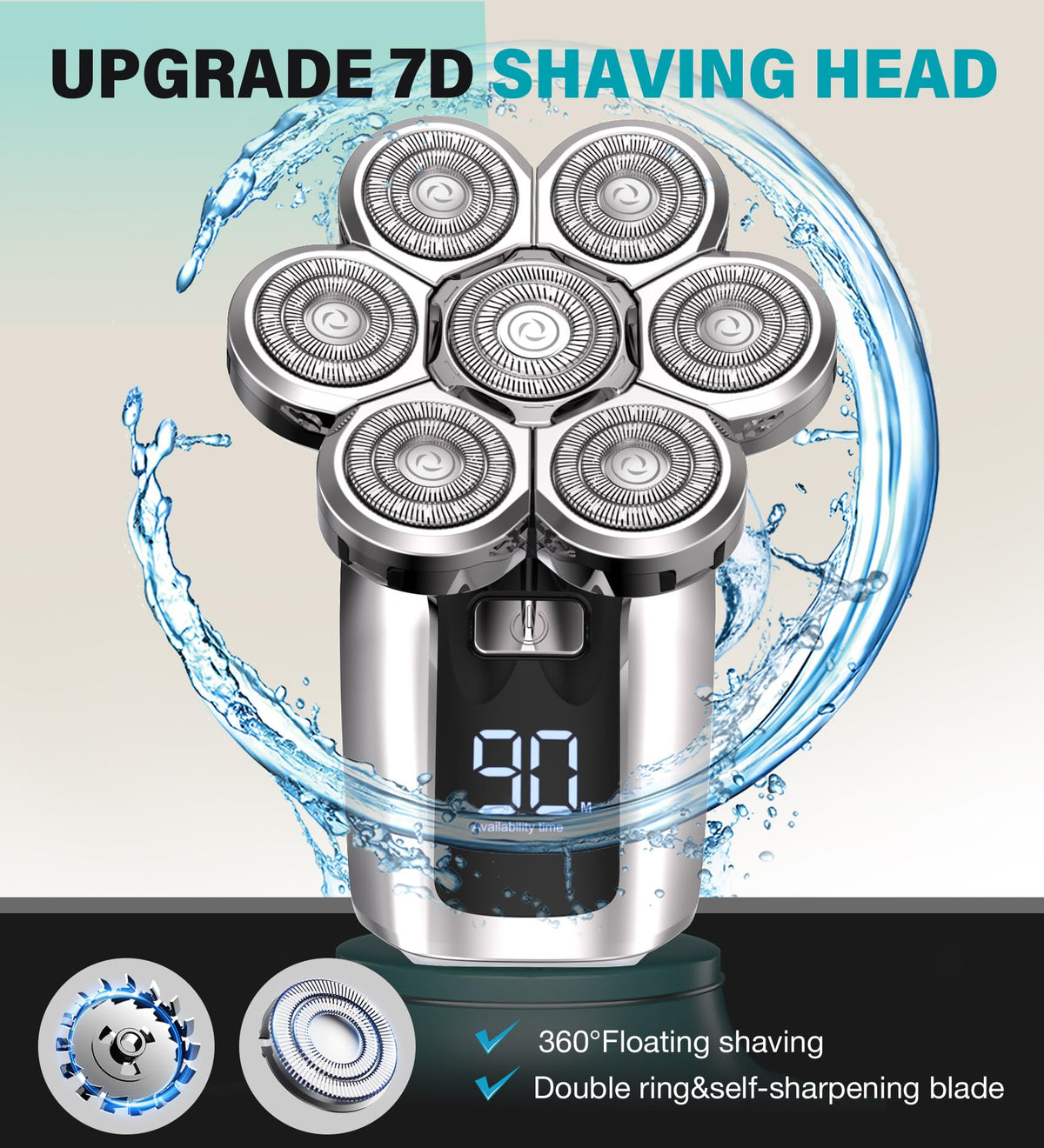 Gisaae shaver with detachable head for easy cleaning