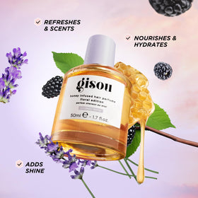 Gisou Honey Infused Hair Perfume Lavender Berry bottle side view