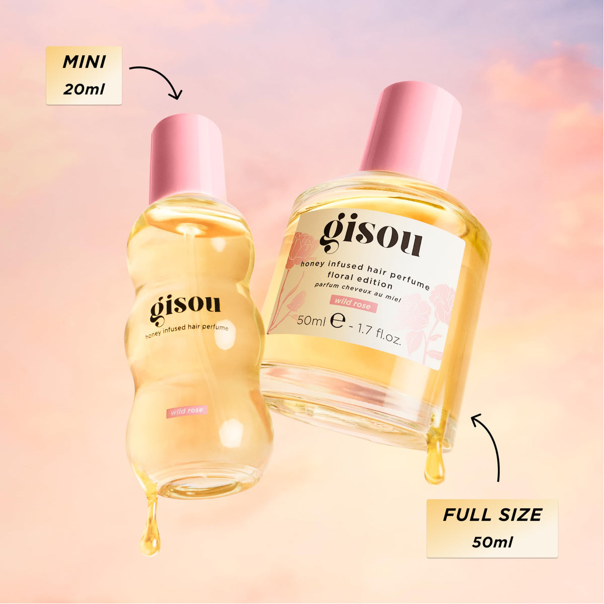 Gisou Honey Infused Hair Perfume Wild Rose lifestyle use in hair