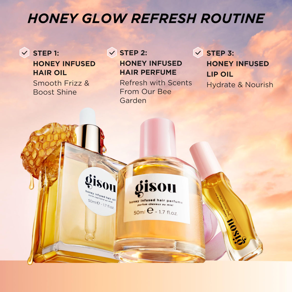 Gisou Honey Infused Hair Repair Serum lifestyle scene