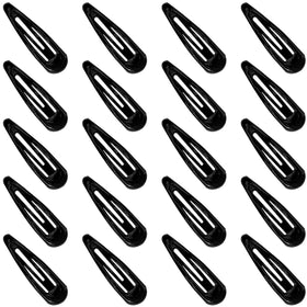 GKETN Snap Hair Clips 20 PCS black water drop design front view