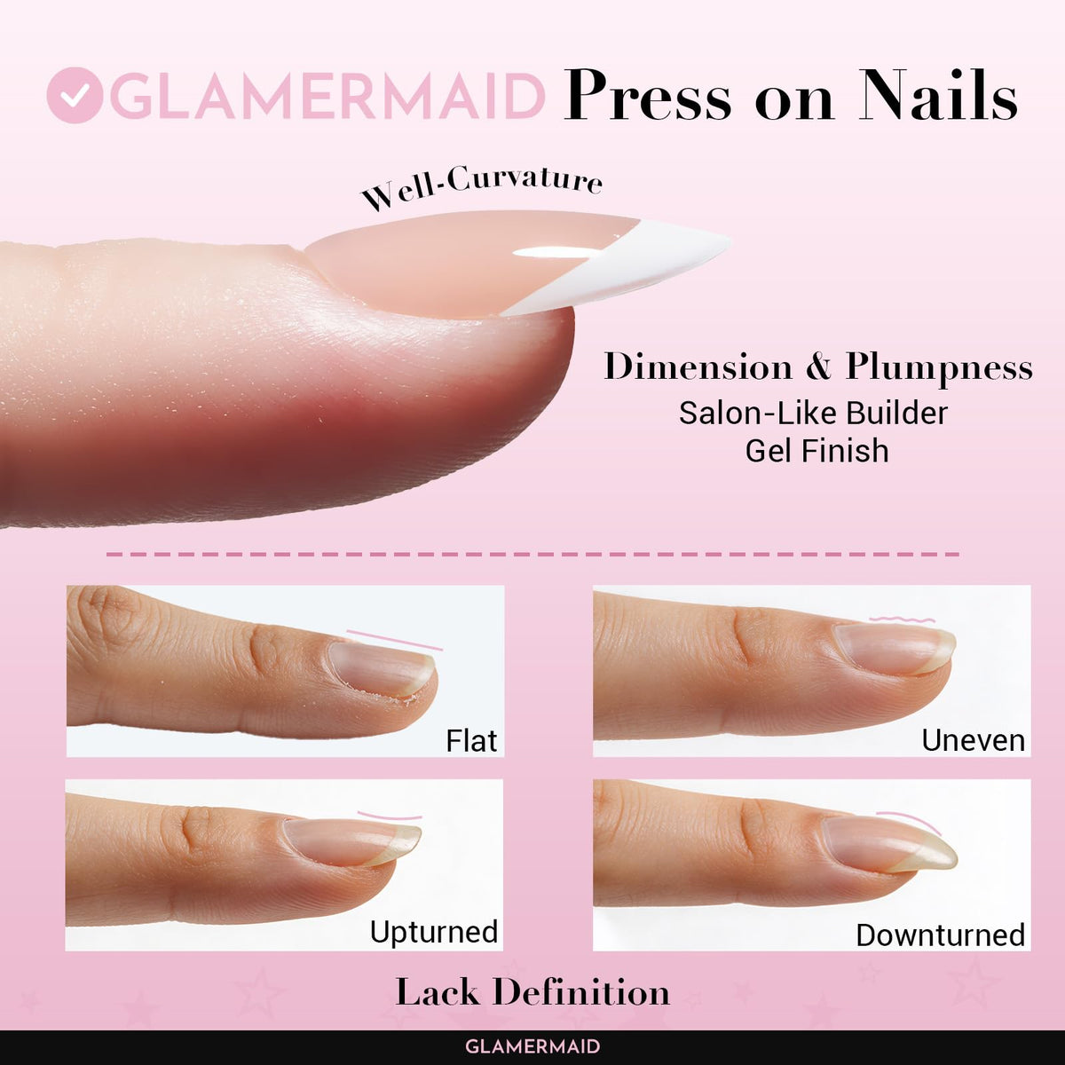 GLAMERMAID Dark Purple Press On Nails close-up