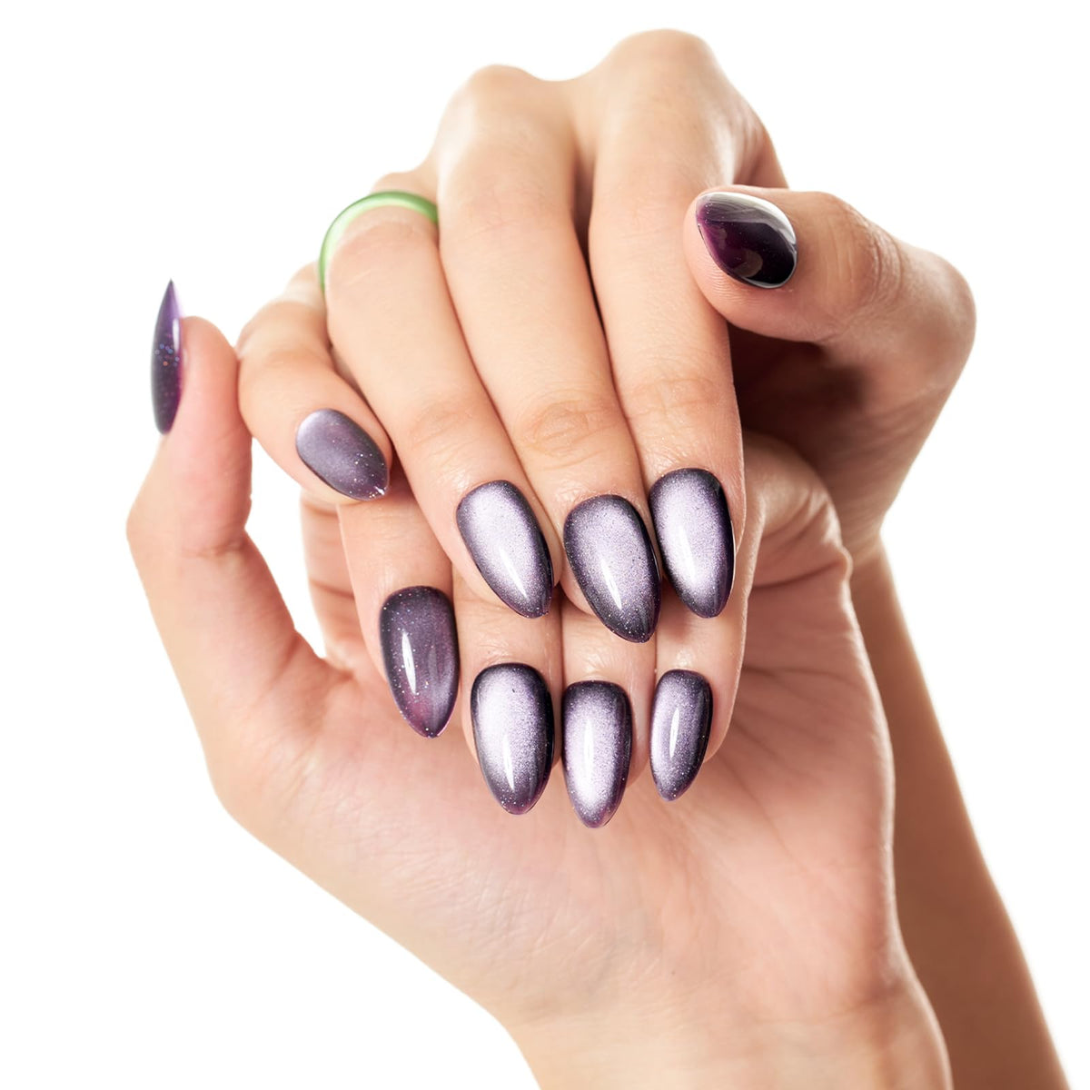 GLAMERMAID Dark Purple Press On Nails cuticle stick