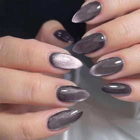 GLAMERMAID Dark Purple Press On Nails front view